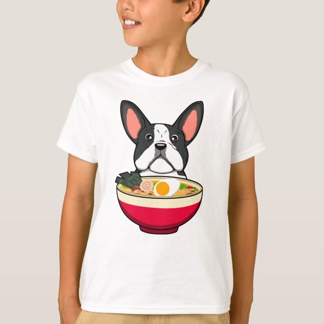 Camiseta Bulldog Francês e Ramen (Frente)