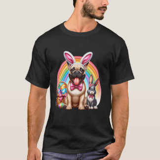 Camiseta Bulldog Francês Feliz Páscoa Bulldog Francês