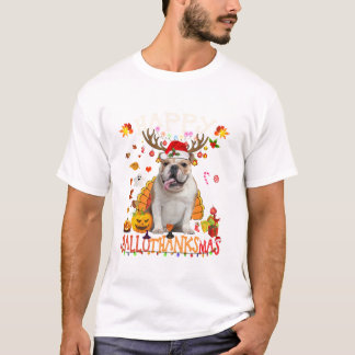 Camiseta Bulldog Francês Halloween Natal