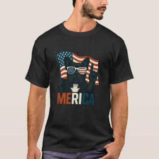 Camiseta Bulldog Francês Merica Bandeira Americana 4 de Jul