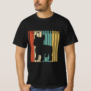 Camiseta Bulldog francês Retro 1970 Cachorro Silhouette Fr