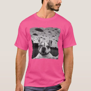Camiseta Bulldog Francês Selfie Ufo Alienígena Abdução Hall