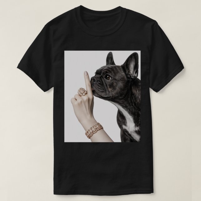 Camiseta Bulldog Francês Shhh (Frente do Design)