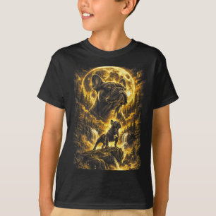 Camiseta Bulldog francês uivando para a lua arte vintage de