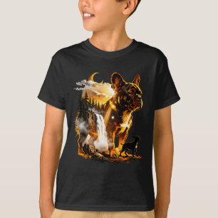 Camiseta Bulldog francês uivando para a lua meme animal dos