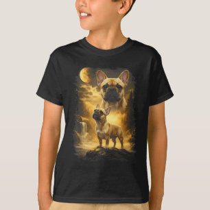 Camiseta Bulldog francês ! uivando para a lua meme anos 90
