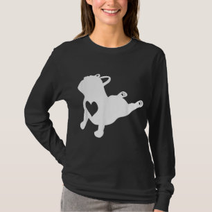 Camiseta Bulldog Francês Yoga Love Heart Frenchie Workout