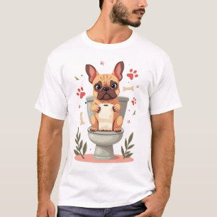 Camiseta Bulldog Francês Zangado Vintage Segurando Papel Hi