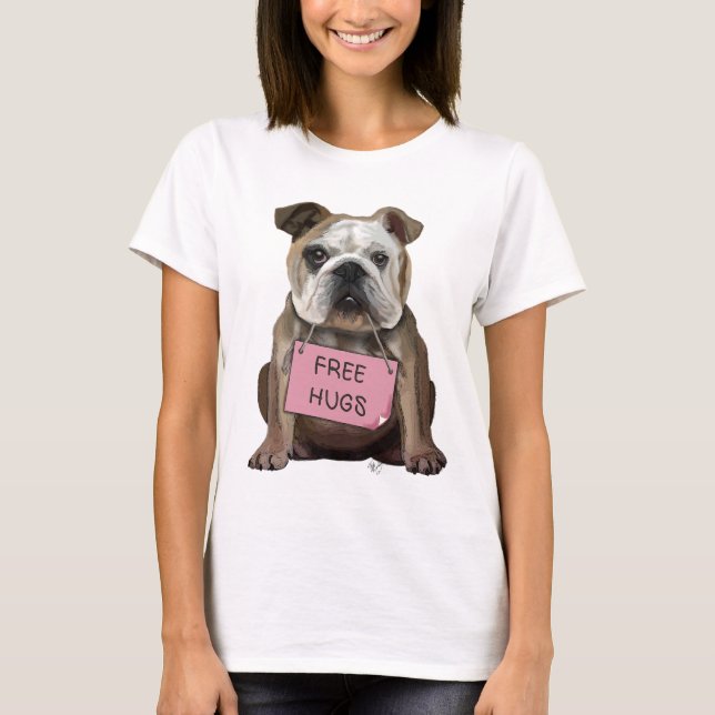 Camiseta Bulldog Free Hugs (Frente)