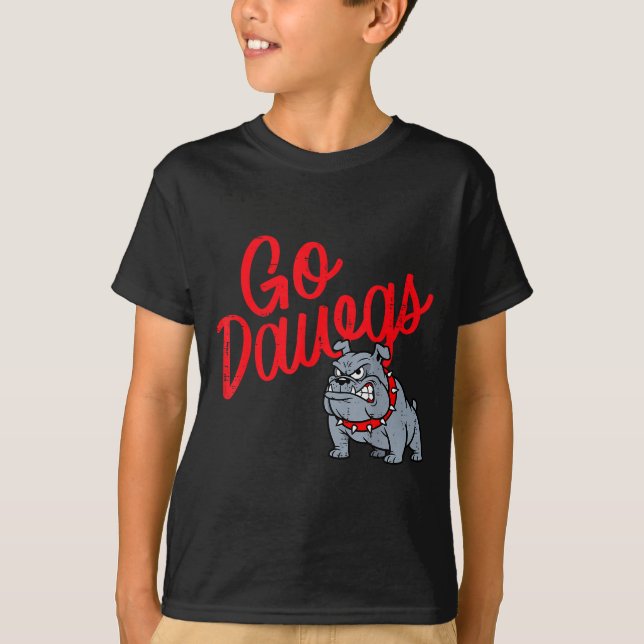 Camiseta Bulldog Go Dawgs Girls Youth Teen Boys Kids Men Wo (Frente)
