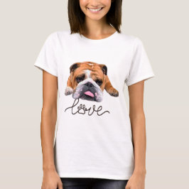 Camiseta Bulldog,ilustração T-Shirt