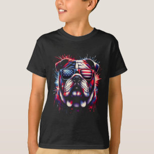 Camiseta Bulldog Inglês 4 De Julho Merica Homens Mulheres B