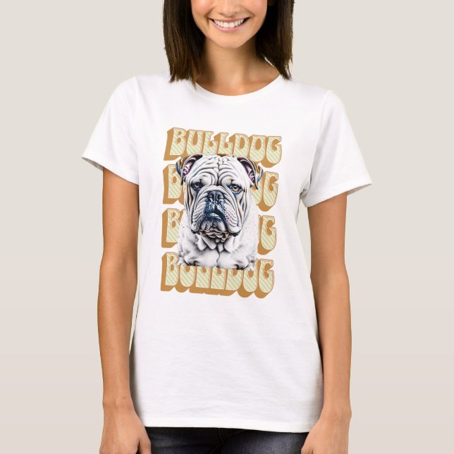 Camiseta Bulldog Inglês com Fonte Retroativa (Frente)