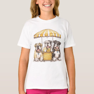 Camiseta Bulldog Inglês Correndo Pista De Limonada