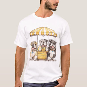 Camiseta Bulldog Inglês Correndo Pista De Limonada