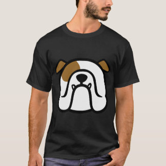 Camiseta Bulldog Inglês em rosa - silhueta do rosto do Bull