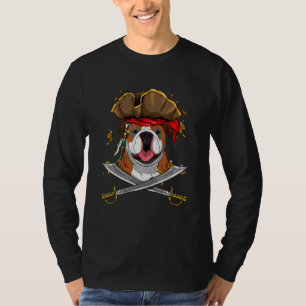 Camiseta Bulldog Inglês Pirata Criança Cachorro Pirata Abób