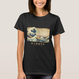 Camiseta Bulldog Inglês Surfando Onda Kanagawa Cachorro Jap