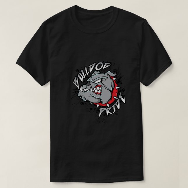 Camiseta Bulldog Mascot Shirt English Bulldog Logo Orgulho  (Frente do Design)