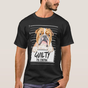Camiseta Bulldog Mugshot Cachorro Culpado