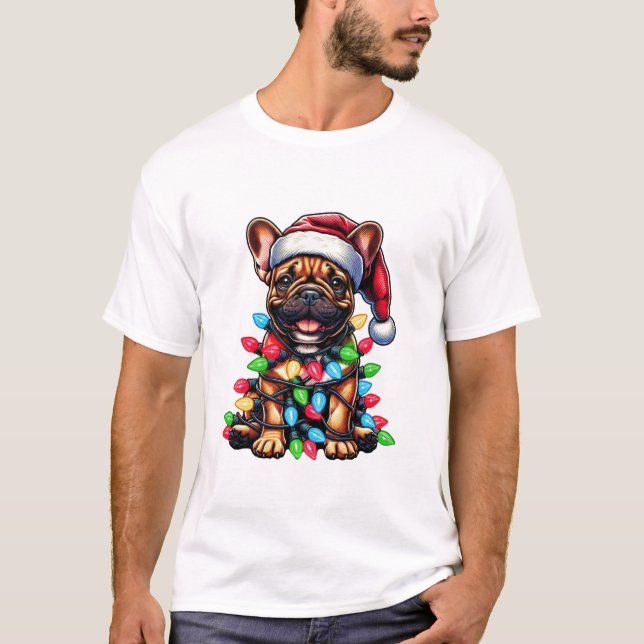 Camiseta Bulldog Natal Engraçado (Frente)