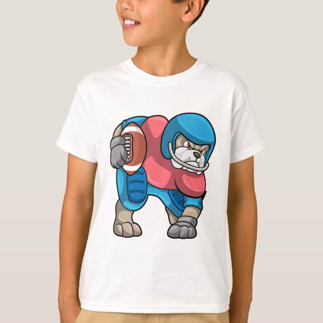 Camiseta Bulldog no Esporte com Futebol e Capacete (Frente)