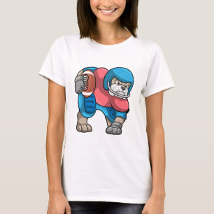 Camiseta Bulldog no Esporte com Futebol e Capacete