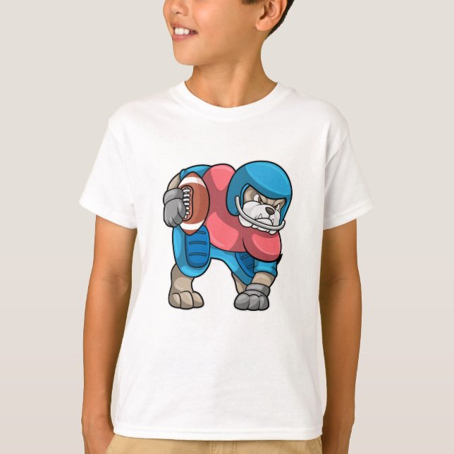 Camiseta Bulldog no Esporte com Futebol e Capacete (Frente)