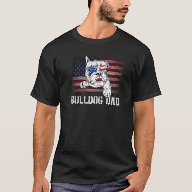Camiseta Bulldog Pai Americano Bulldog Cachorro Americano B (Frente)