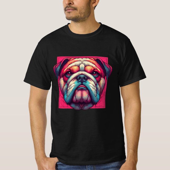 Camiseta Bulldog Pop Art (Frente)