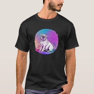 Camiseta Bulldog s Retro 80s Estético de Ondas Sintéticas