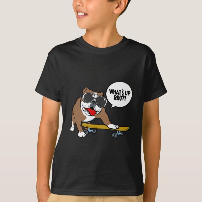 Camiseta Bulldog Skateboarder (Frente)