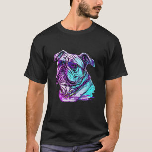 Camiseta Bulldog Synthwave 80s - Estética Retrowave