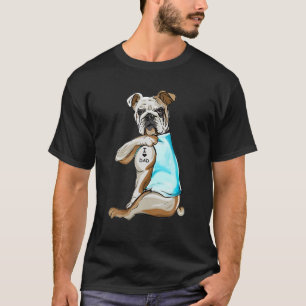 Camiseta Bulldog Tattoos Eu Adoro Pai Cachorro Dover Dift P