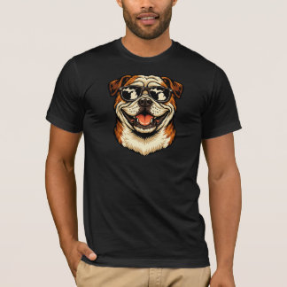 Camiseta Bulldog Usando Óculos de Sol