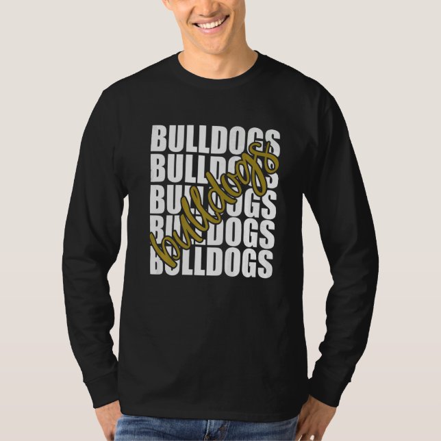 Camiseta Bulldogs Gold School Sports Fan Team Spirit   (Frente)