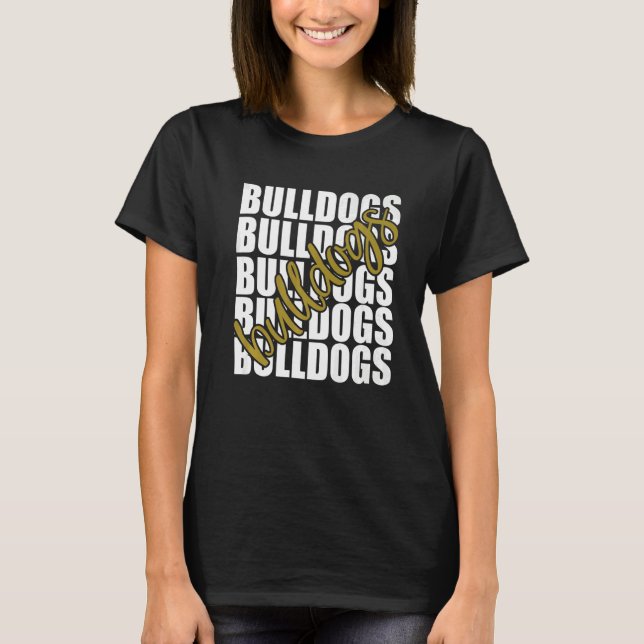 Camiseta Bulldogs Gold School Sports Fan Team Spirit   (Frente)