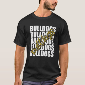 Camiseta Bulldogs Gold School Sports Fan Team Spirit