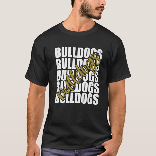 Camiseta Bulldogs Gold School Sports Fan Team Spirit   (Frente)