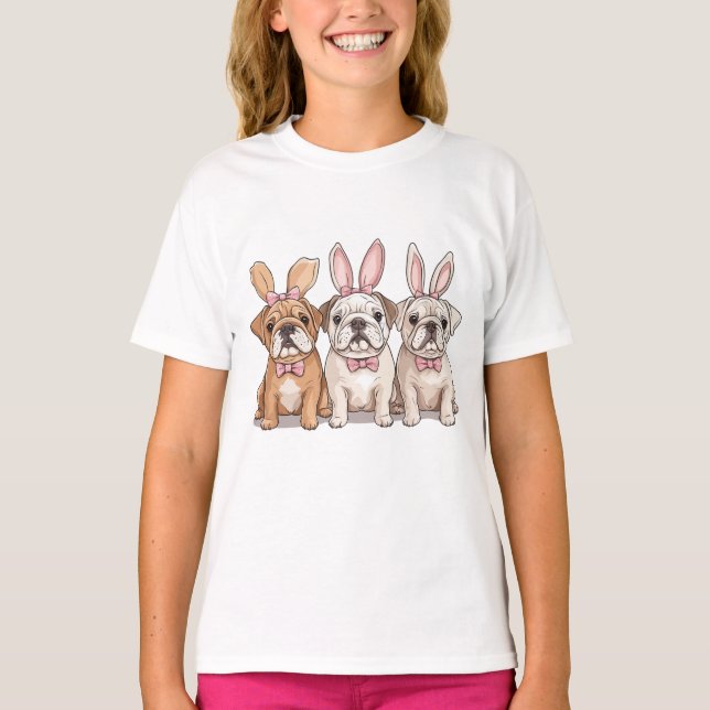 Camiseta Bulldogs ingleses de Páscoa (Frente)