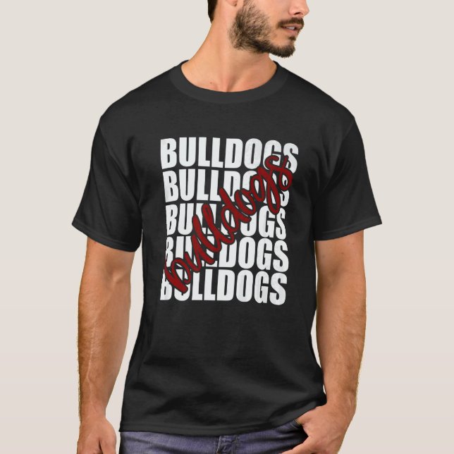 Camiseta Bulldogs Maroon School Sports Fan Team Spirit   (Frente)