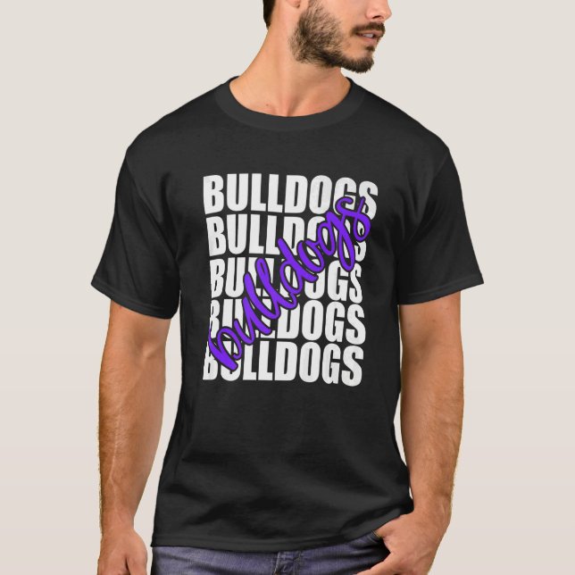 Camiseta Bulldogs Purple School Sports Fan Team Spirit   (Frente)