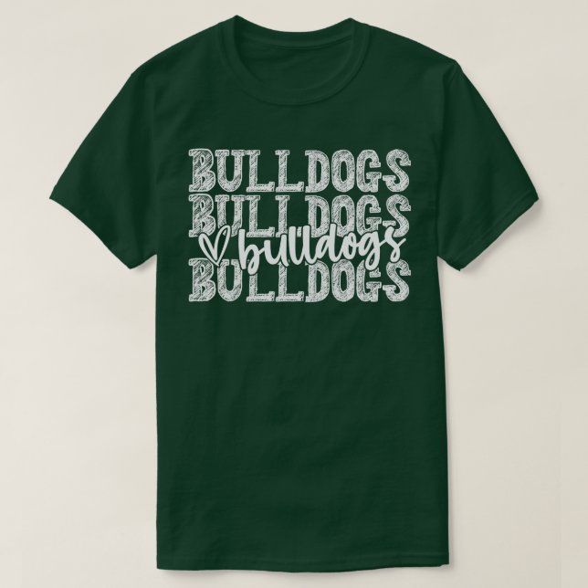 Camiseta Bulldogs Spirit Wear Game Day School Mascot Sport  (Frente do Design)