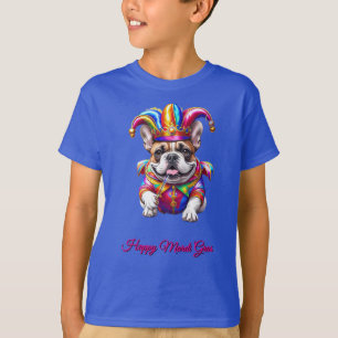 Camiseta Bulldogue Francês Mardi Gras French Bulldog
