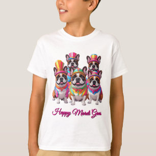 Camiseta Bulldogue Francês Mardi Gras French Bulldog