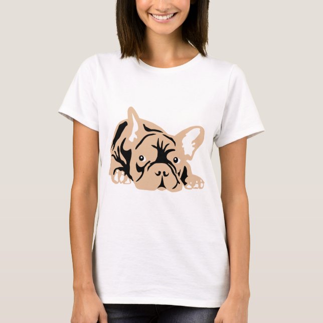 Camiseta Bulldogue francês rosa (Frente)