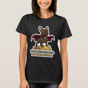 Camiseta Bulldogue Francês Super-Herói Design de Herói Fran