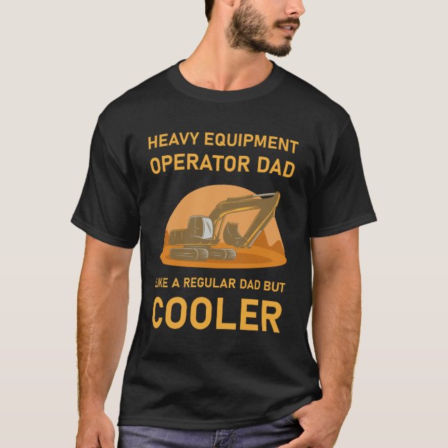 Camiseta Bulldozer de escavador de Pai de operador de equip (Frente)
