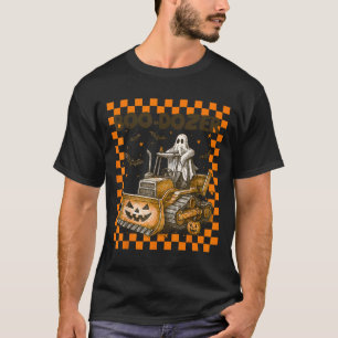 Camiseta Bulldozer Halloween Boo Dozer Construção Caminhão