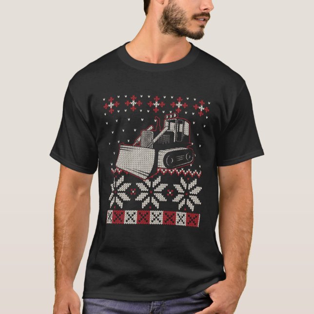 Camiseta Bulldozer Operator Ugly Christmas Sweater Heavy Eq (Frente)